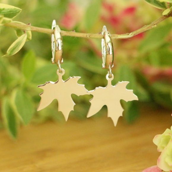 Grand Bazaar Jewelers Jewelry - 925 Sterling Silver Maple Leaf Dangle Earrings